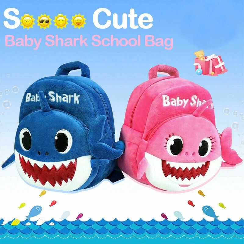 Balo vải mềm hình cá mập cho bé trai và gái