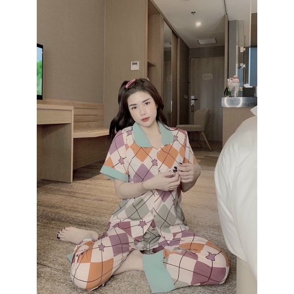 Đồ Bộ Pijama Nữ Lụa Mango Cao Cấp,Tay Ngắn Quần Dài,Chất Vải Mềm Mịn | BigBuy360 - bigbuy360.vn