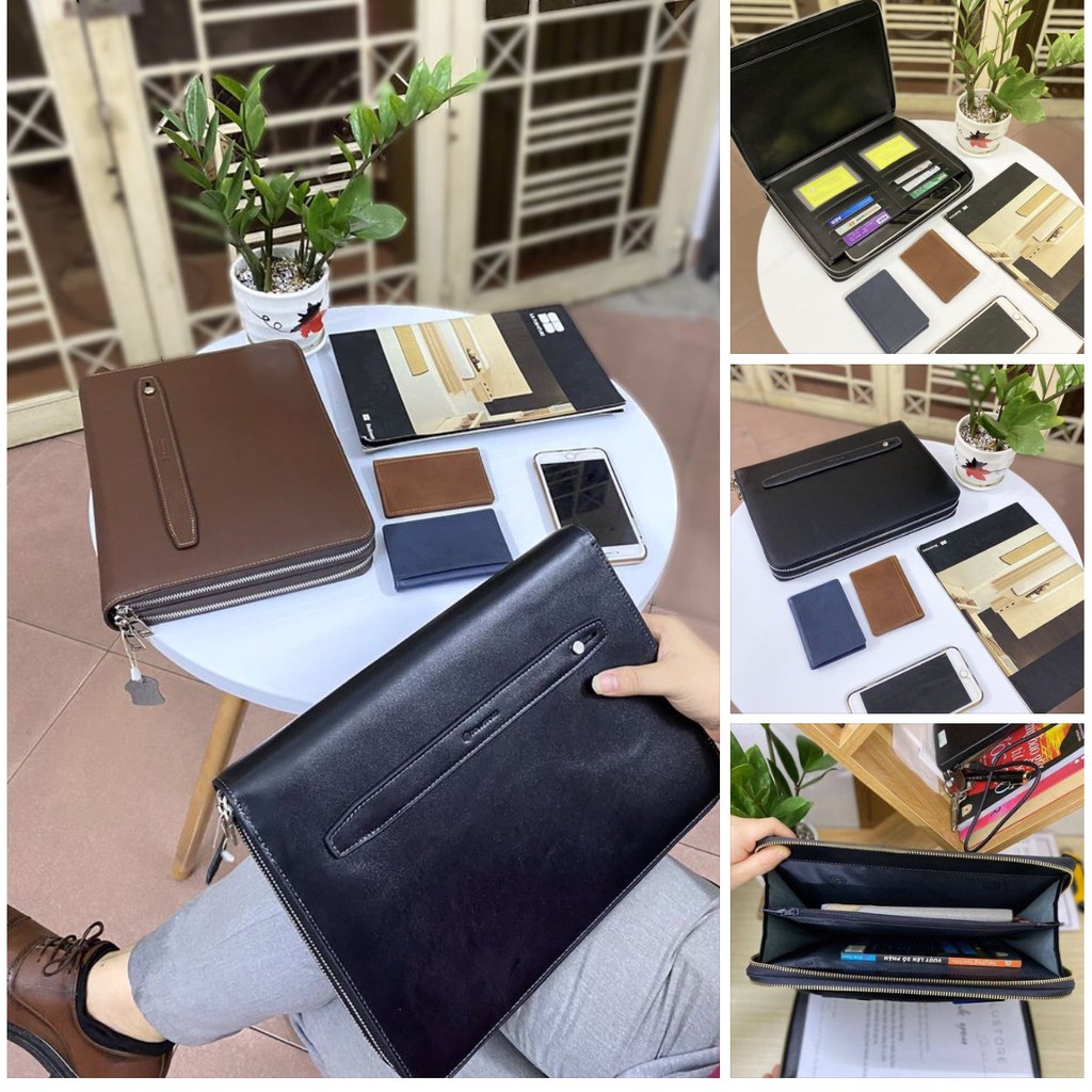 Cặp cầm tay da bò đa năng đựng ipad tài liệu A4