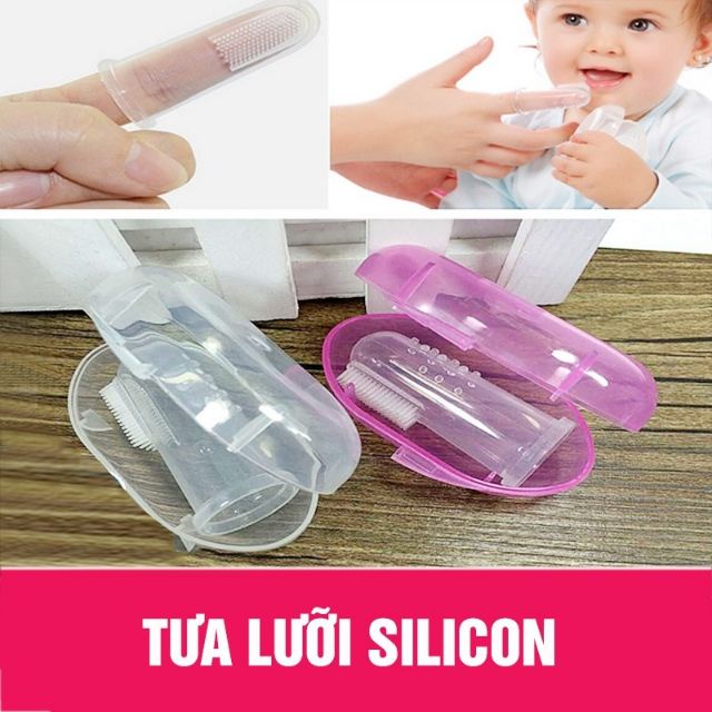 Rơ lưỡi silicon cho bé sơ sinh, tưa lưỡi silicon cho bé