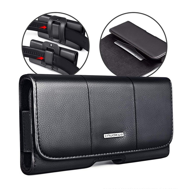 Bao da đeo thắt lưng cho điện thoại đa năng chính hãng Nuoku - Đeo ngang
