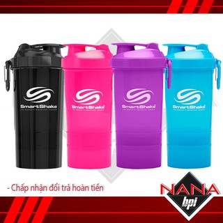 Bình lắc thể thao SMART SHAKER L 3 ngăn 800ml - Chính hãng