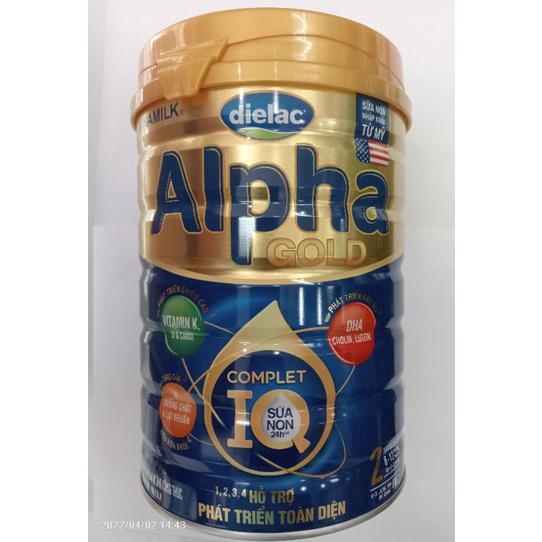 [Mẫu Mới]Sữa Bột Dielac Alpha Gold IQ 2 - Hộp 900gr (CHO TRẺ TỪ 6 - 12 THÁNG TUỔI)