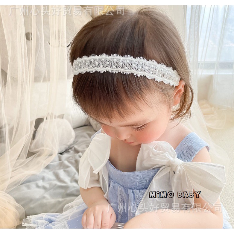 Băng đô voan trắng tiểu thư Mimo baby cho bé gái BD11