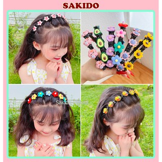 Băng đô cài tóc tài mèo tai thỏ đính hoa cute cho bé phong cách Hàn Quốc đáng yêu