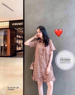 Váy kẻ bèo gấu - TR
