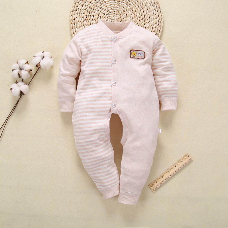 Bộ Áo Liền Quần Tay Dài Chất Liệu Cotton Thời Trang Mùa Đông Cho Bé