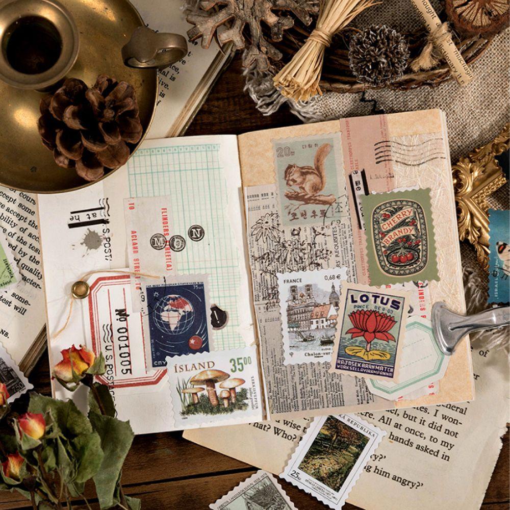 Set 46 Tem Dán Họa Tiết Hoa Lá Phong Cách Vintage Trang Trí Series 2