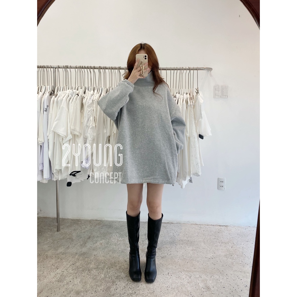 Áo sweater cổ trụ dây rút  A1223