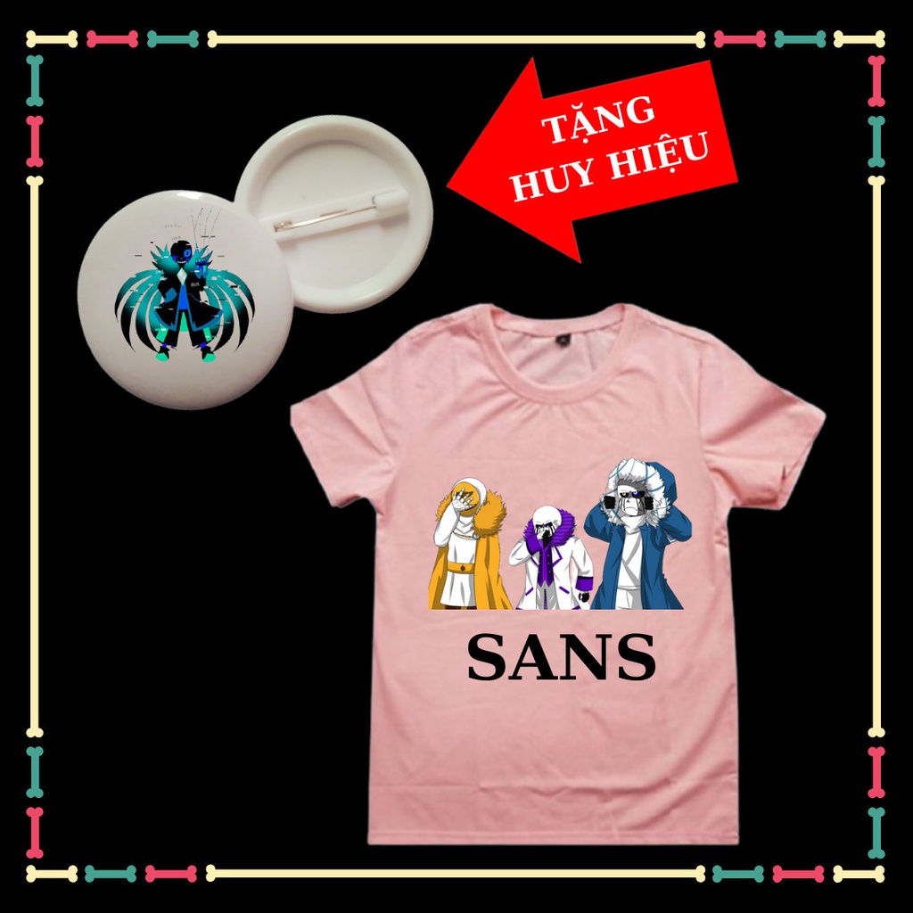 Áo thun bé trai Error 404, Error 505 Sans siêu ngầu, tay ngắn, đủ size áo, kèm huy hiệu Sans