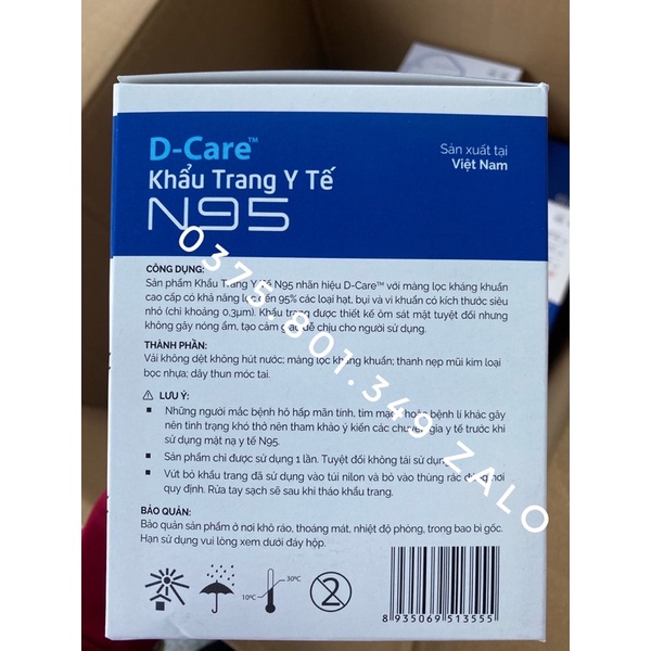 KHẨU TRANG N95 DANAMECO 1 HỘP 20 CÁI