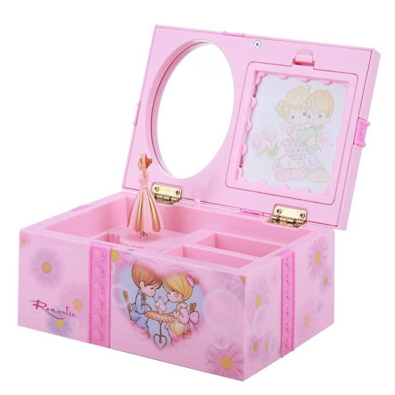 Hộp nhạc đựng nữ trang có cô gái nhảy múa đẹp mắt thiết kế màu hồng độc đáo