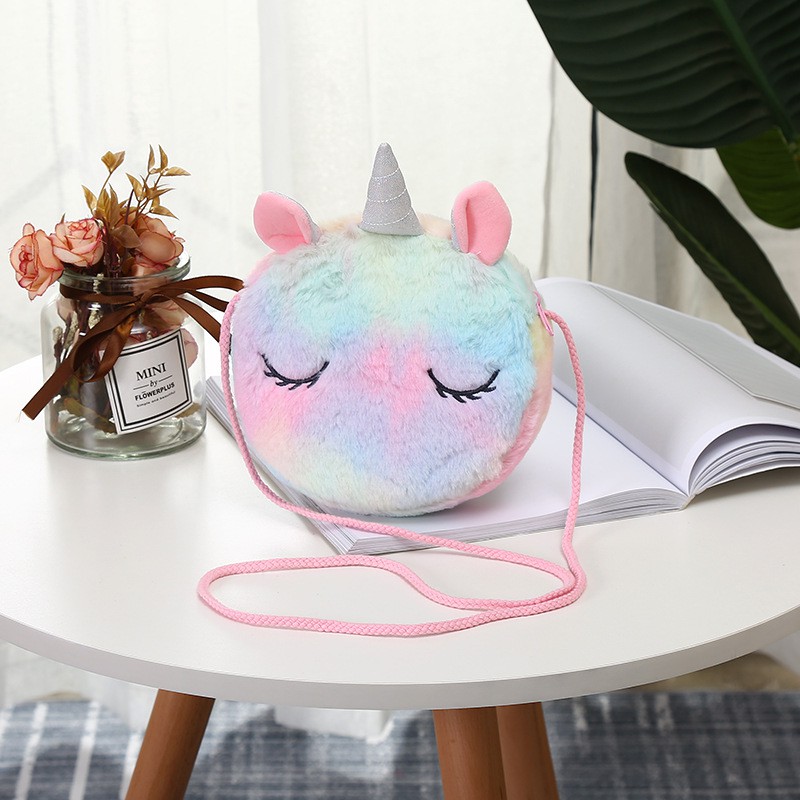 Túi đeo chéo mini dễ thương hình KỲ LÂN UNICORN phong cách Hàn Quốc cho bé gái TX28