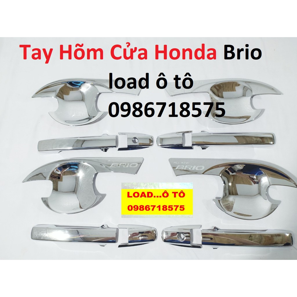Bộ Ốp Tay Nắm, Hõm Cửa Honda Brio 2022-2019 Nhựa ABS Mạ Crom Cao Cấp