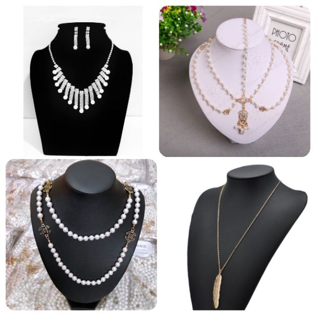 Vòng cổ da trưng bày trang sức cao cấp