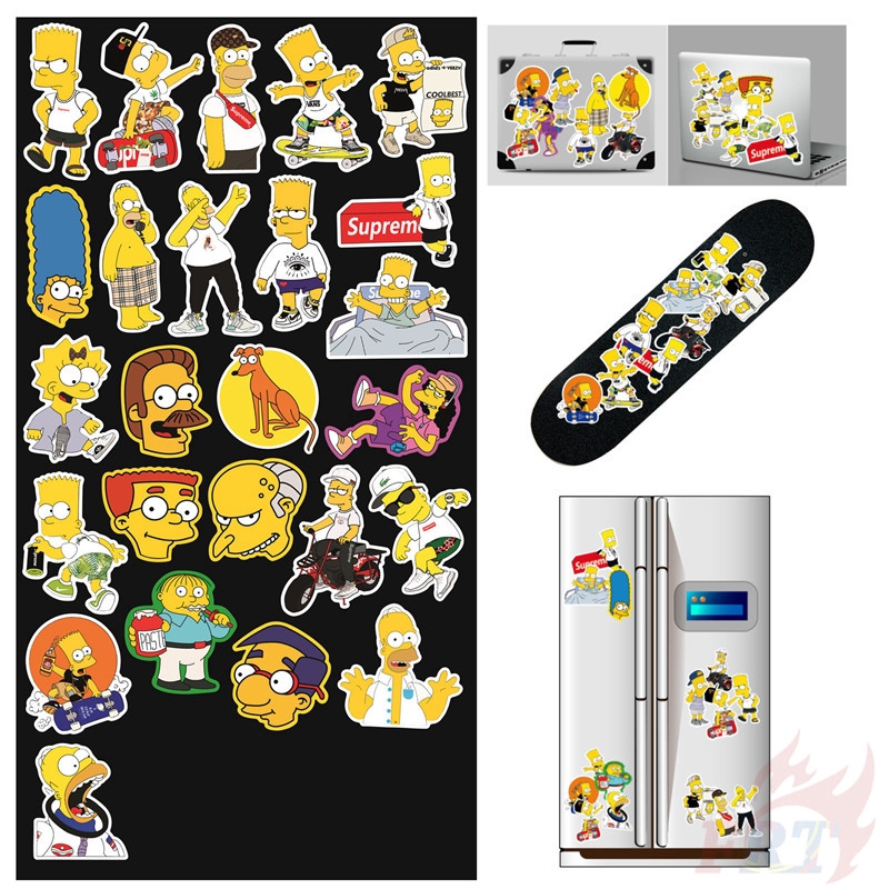 ❉ The Simpsons ： Fashion Brand Giấy và decal dán tường B ❉ 25Pcs/Set Cartoon Fashion DIY Doodle Decals Stickers
