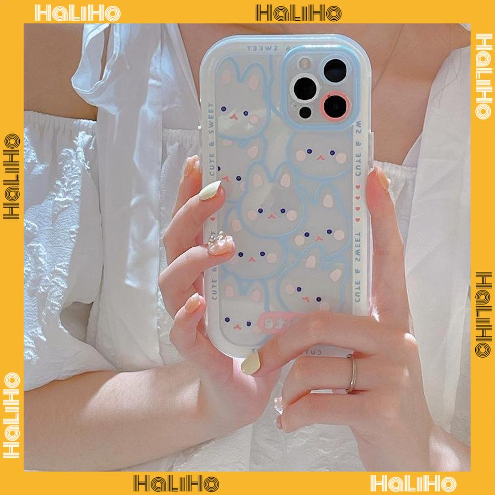 iPhone Case Silicone Soft Case Clear Case Airbag Shockproof Protection Camera Frosted Cartoon Rabbit Cute Compatible For iPhone 11 Pro Max 13 Pro Max 12 Pro Max 7Plus xr XS Max