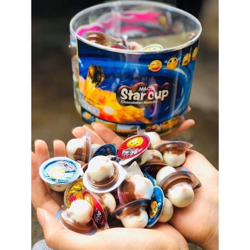 HỦ 100 VIÊN Bánh Quy socola viên Star Cup Thái Lan 780gr