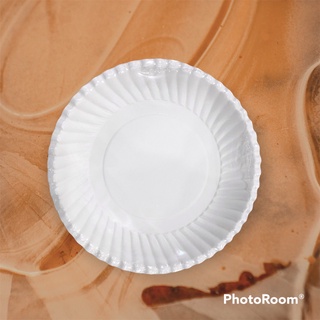 50 Dĩa giấy đựng thực phẩm màu trắng 16cm