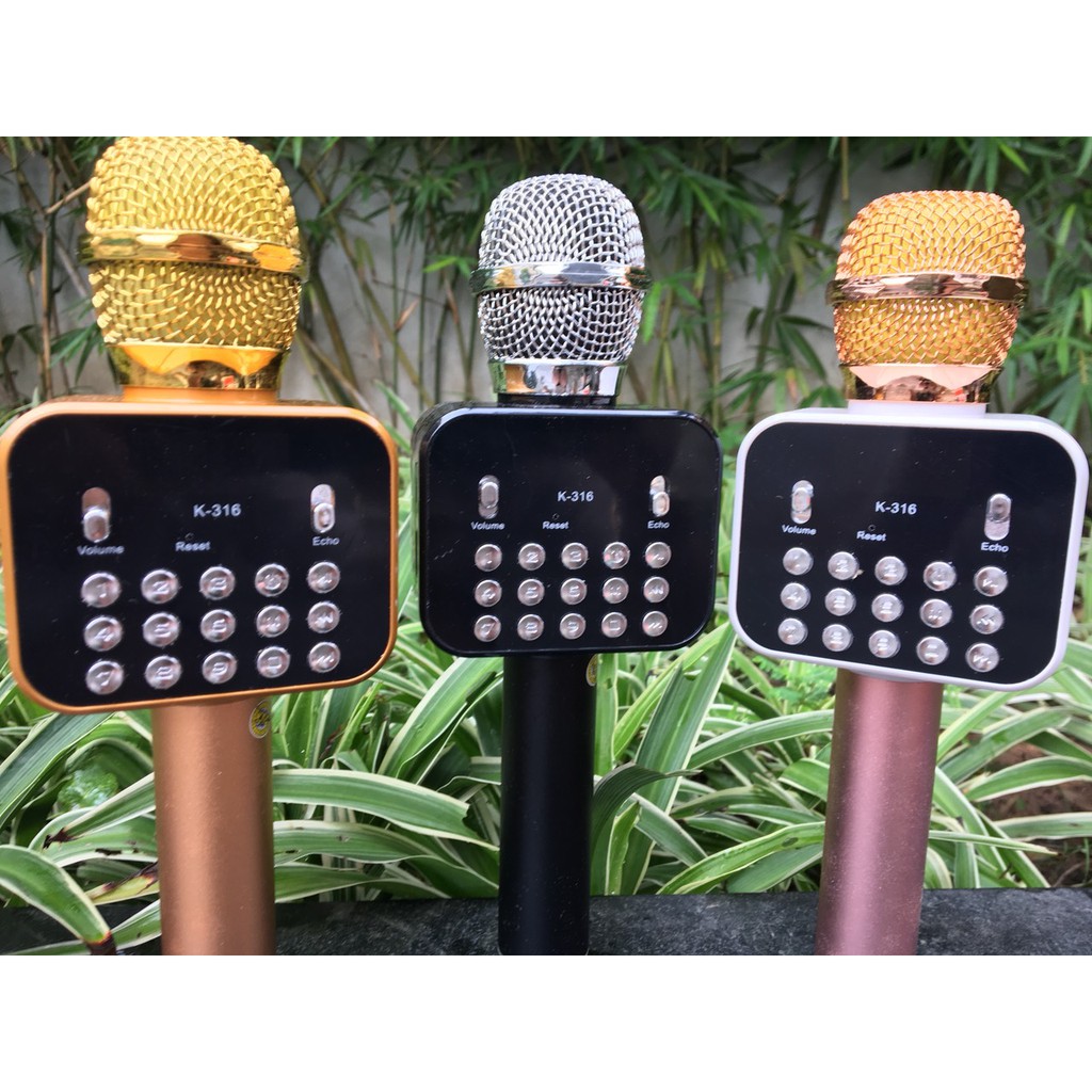 Micro kèm Loa Bluetooth K316 mic hát karaoke K-316