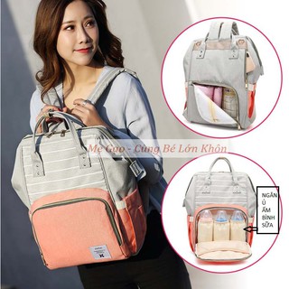 Balo Bỉm Sữa Hàn Quốc NAIBEI, Balo bỉm sữa hàng quốc mẫu mới 2021 (Có ngăn ủ bình sữa) +Tặng quà cho bé