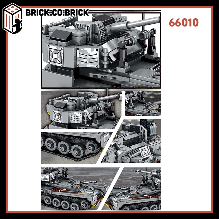 Mô hình Lắp ráp Đồ chơi Xe tăng Quân đội Đức Military Tank Army Thế chiến 66003