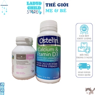 Combo dha + canxi ostelin ⚡ siêu ưu đãi ⚡ bổ sung dha và canxi cho bà bầu, tốt cho thai nhi, hàng chuẩn nội địa úc