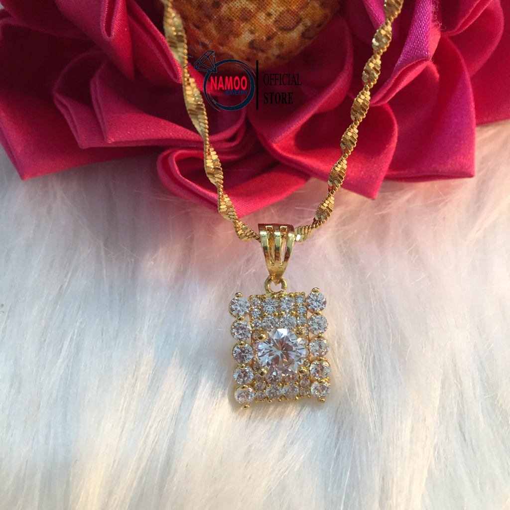 Dây chuyền Mạ Vàng Nữ Đính Đá Trắng Cao Cấp V239 Namoo Jewelry