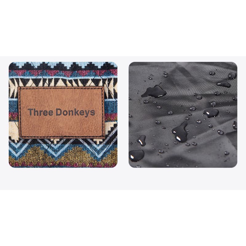 Thảm vải cotton thổ cẩm Three Donkeys 3 lớp