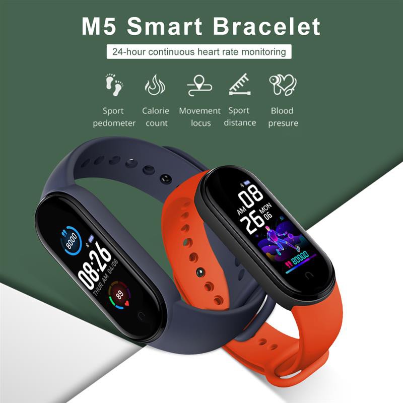 Đồng hồ thông minh M5 Jam Smartband Bluetooth IP67 Không thấm nước Theo dõi thể dục thể thao Theo dõi nhịp tim Màn hình ngủ Nam nữ Vòng tay cho PK M3 M4 miband 5