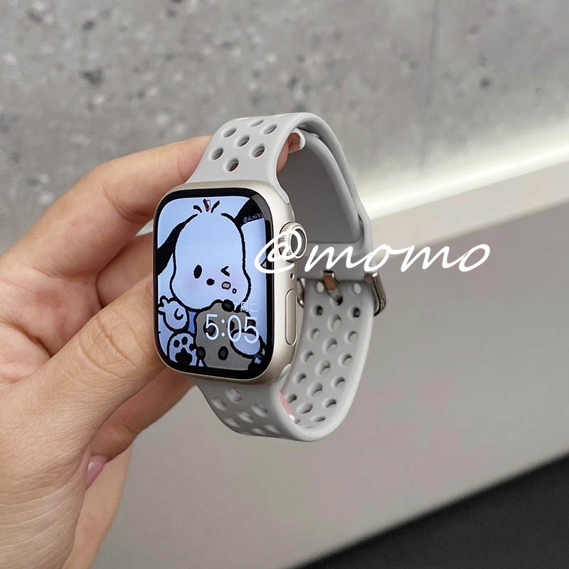 Dây Đeo Bằng Silicone Mềm Thoáng Khí Cho IWatch 45mm 41mm 42mm 40mm 44mm 38mm