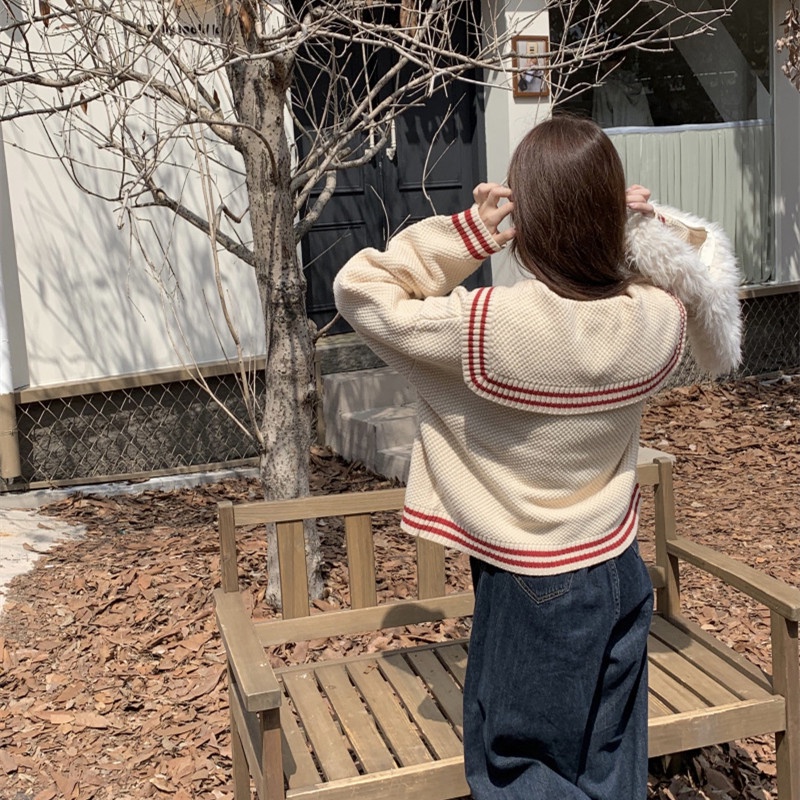 Áo Khoác Cardigan Dệt Kim Hoạ Tiết Kẻ Sọc Thiết Kế Hợp Thời Trang