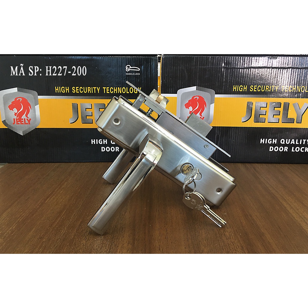KHÓA TAY GẠT JEELY INOX SUS304 - KHÓA CỬA PHÒNG 2 TẤC phù hợp cửa Gỗ, nhựa, sắt ốp dài 200mm Dùng cho cửa khung bao 4*8