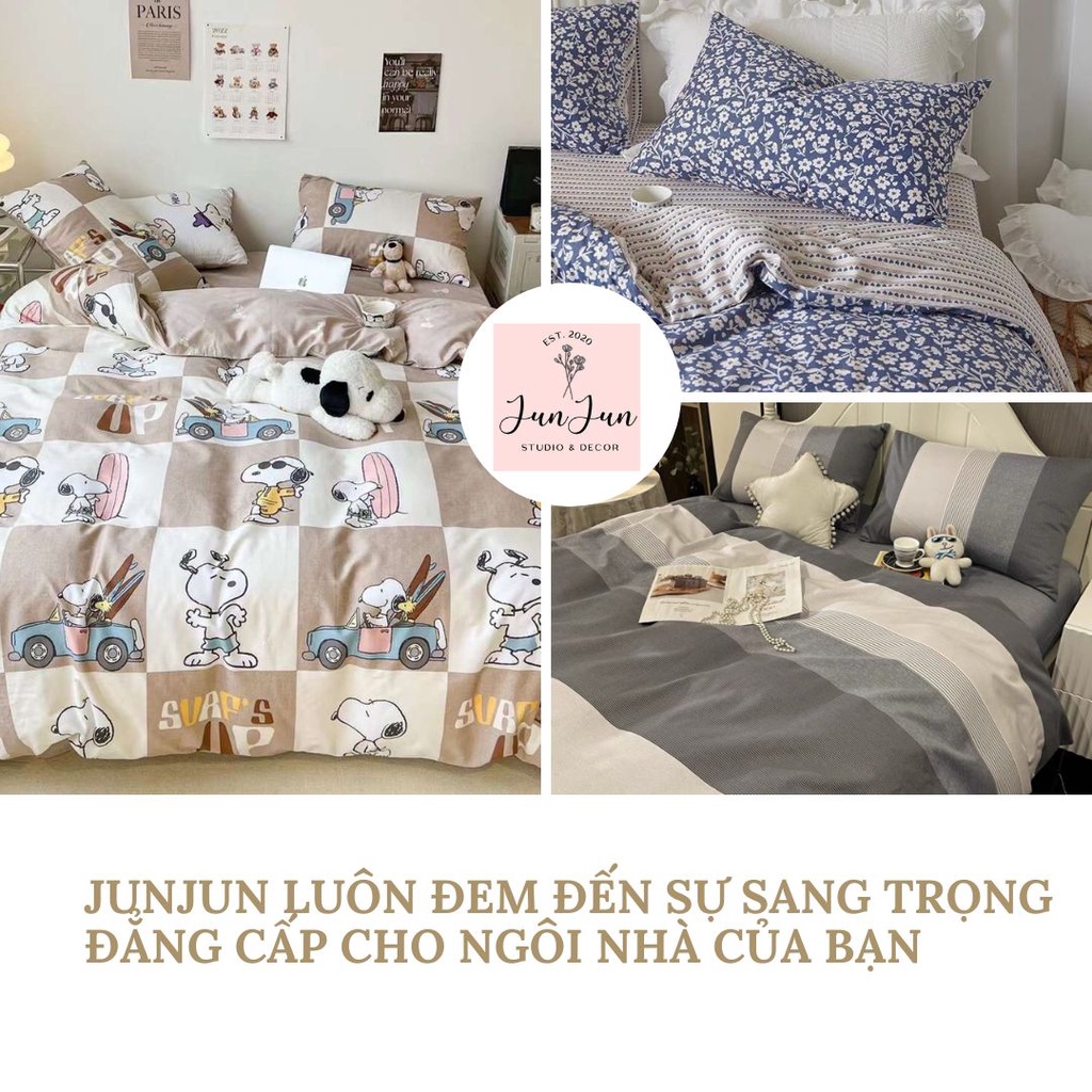 TH Set Vỏ chăn ga gối Cotton nguyên chất 100%, mẫu mới nhất trong BST Thu Đông 2022