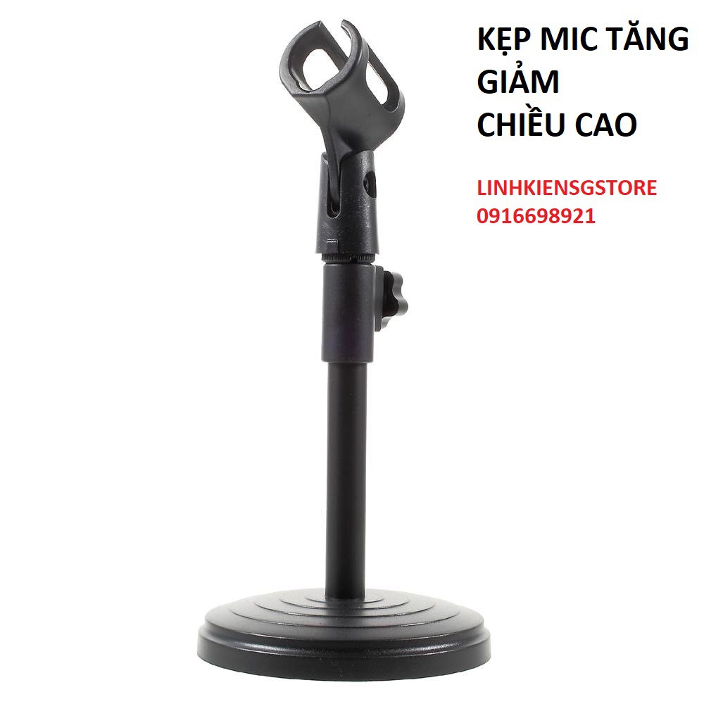 Kẹp MICROPHONE Tăng Giảm Chiều Cao Phù Hợp Để Bàn Chân Đế Micro