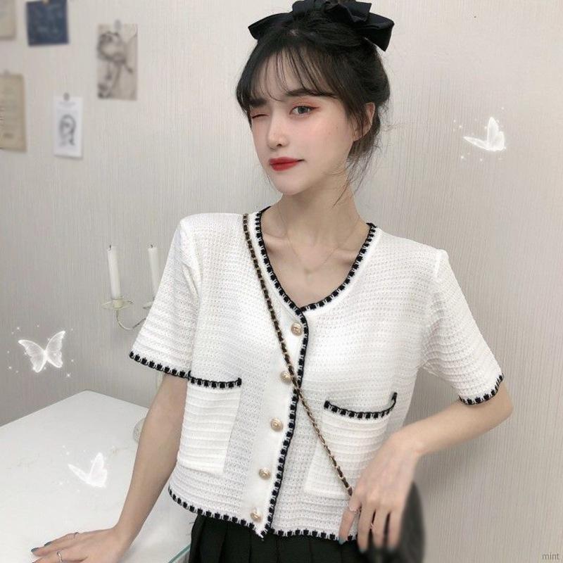 [ Mã FAHOTCB1505 giảm 10K đơn bất kỳ] Áo Cardigan Dệt Kim Ngắn Tay Cho Nữ | BigBuy360 - bigbuy360.vn