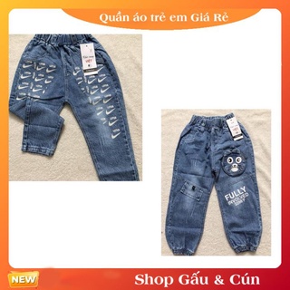 Quần bò cho bé trai phối túi, in hình siêu đẹp 16-21kg
