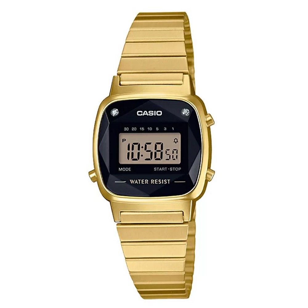 Đồng Hồ Nữ Casio LA670WGAD-1DF Dây Mạ Vàng 🔥 Cam Kết Hàng Chính Hãng 🔥 - Mặt Vuông Đính Kim Cương Tự Nhiên 🌟 ғʀᴇᴇ sʜɪᴘ 🌟