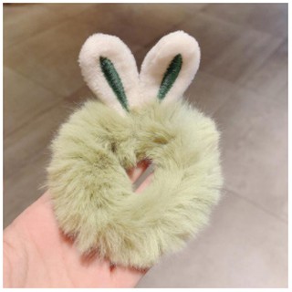 Cột tóc lông pom pom tai thỏ nhiều màu