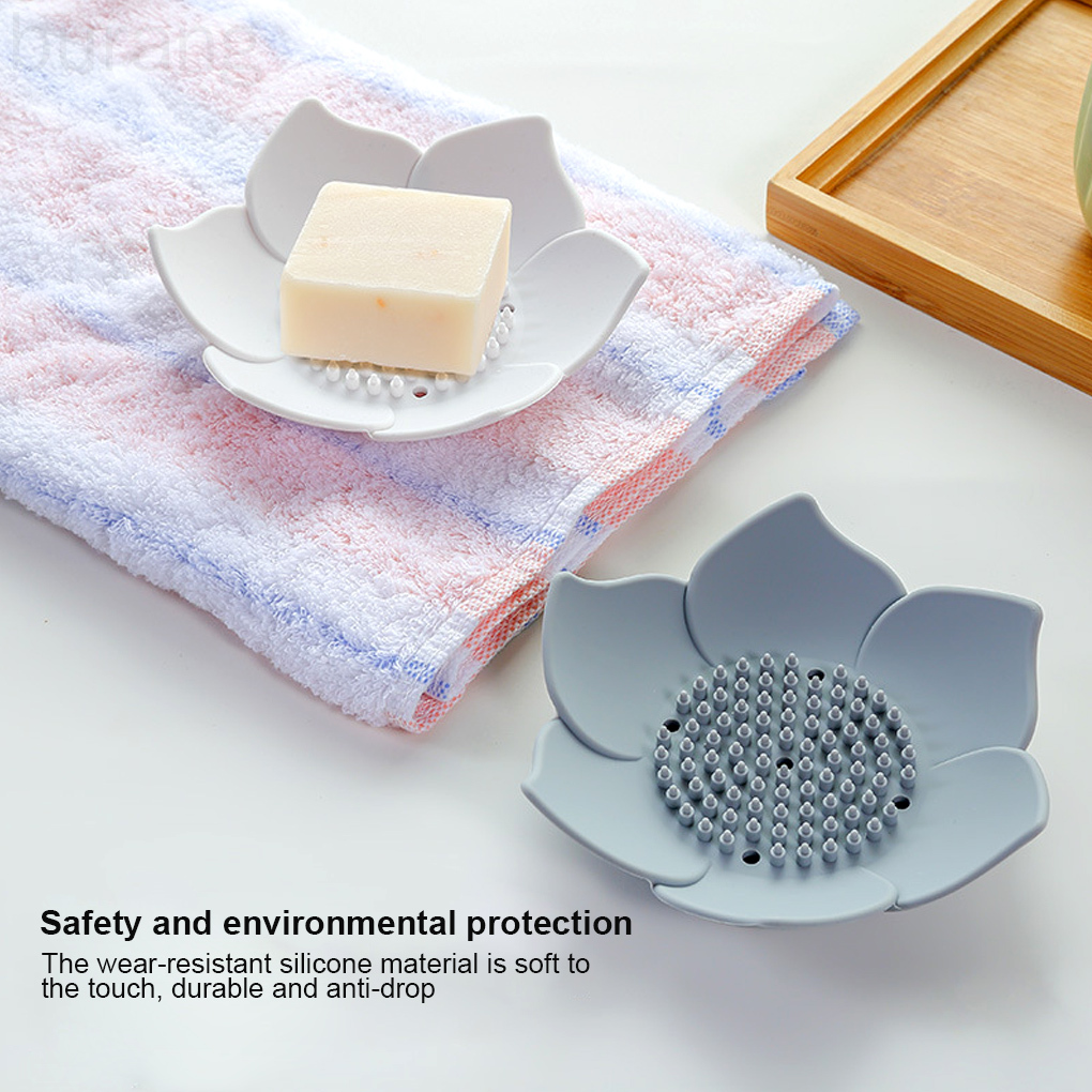 Storage Plate Silicone Draining Holder Flower Shape Storage Organizer for Bathroom Kitchen burang