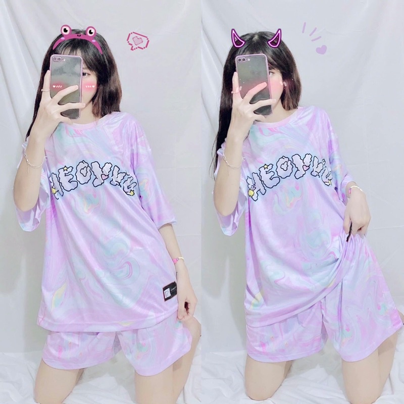 Set Bộ Đùi Hè TIEDYE Loang Màu Ảnh Thật