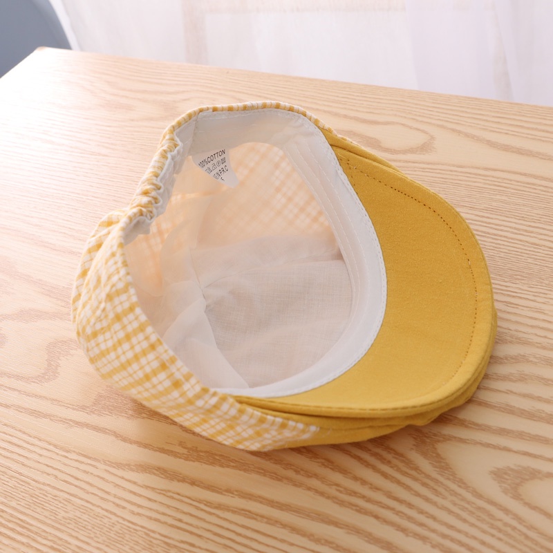 Mũ Beret Họa Tiết Ca Rô Thời Trang Dành Cho Bé