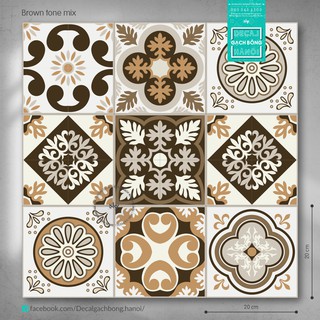 Gạch bông #Decal #trang_trí 𝐁𝐑𝐎𝐖𝐍 𝐓𝐎𝐍𝐄 𝐌𝐈𝐗 - style sang trọng tinh tế