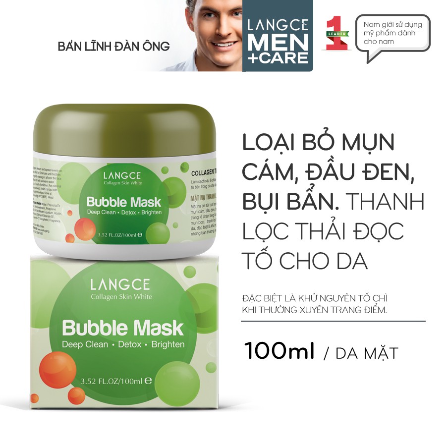 MẶT NẠ THANH LỌC THẢI ĐỘC TỐ COLLAGEN SKIN WHITE 100ml LANGCE DÀNH CHO NAM