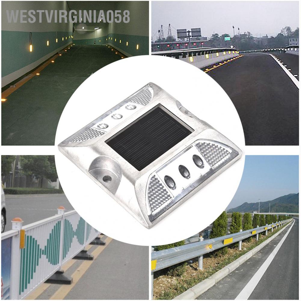 Hàng Hot Đèn đánh dấu mặt đất 6 LED năng lượng trời chiếu sáng đường lái xe ngoài không thấm nước Hàng giao ngayWestvirginia058