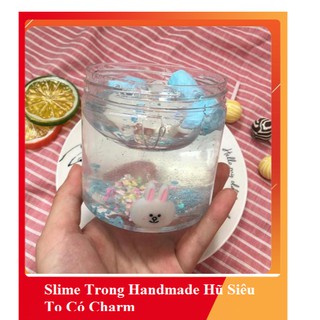 [RẺ NHẤT] Slime Trong Handmade Hũ Siêu To Có Charm
