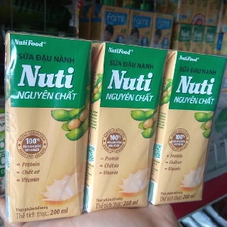 Lốc 6 hộp sữa đậu nành Nuti nguyên chất có đường 200ml