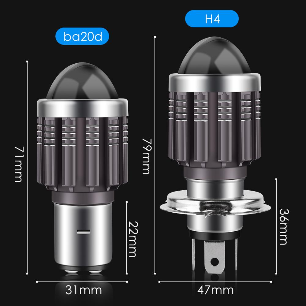 Bóng Đèn Pha Siêu Sáng 12v 10000lm H4 BA20D Dành Cho Xe Mô Tô