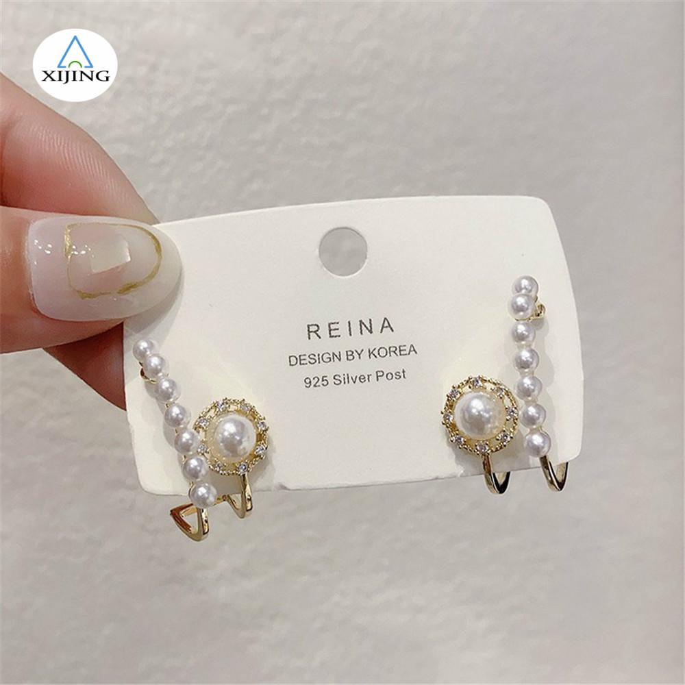 Hoa tai phong cách Hàn Quốc đính hạt châu nhân tạo sành điệu