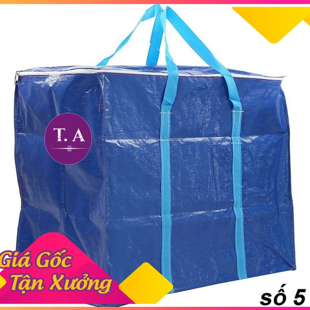 Túi Bạt Đựng Đồ Có Dây Kéo - Màu Xanh  (may từ vải bạt chính hãng Tú Phương) [ĐỦ SIZE]